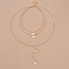 New Long Multi-layer Necklace Female Personality Sexy Geometric Disc Pendant Neck Chain Collarbone Chain