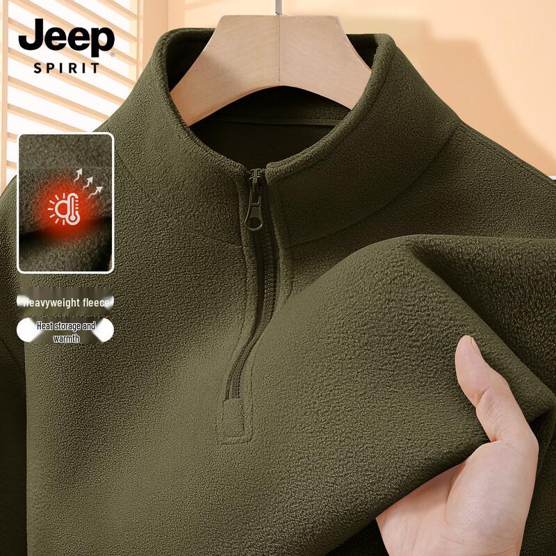 

JEEP SPIRIT 2025 Men s Loose Fit Half-Zip Fleece Sweatshirt L