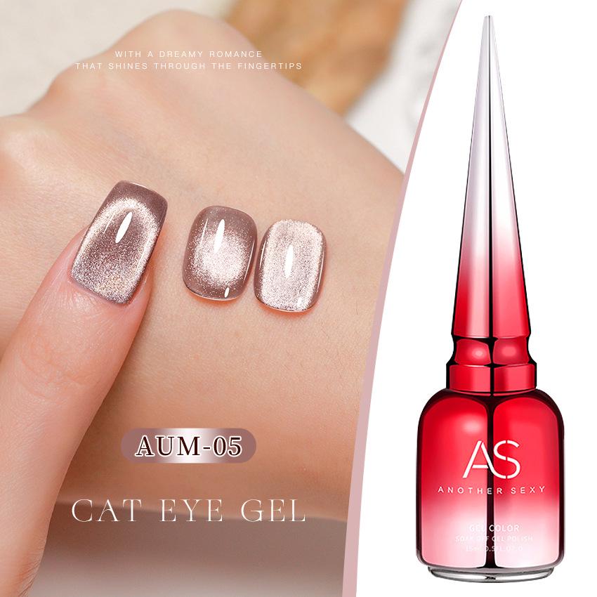 Champagne Cat Eye Gel Nail Polish - Whitening Manicure for Autumn/Winter