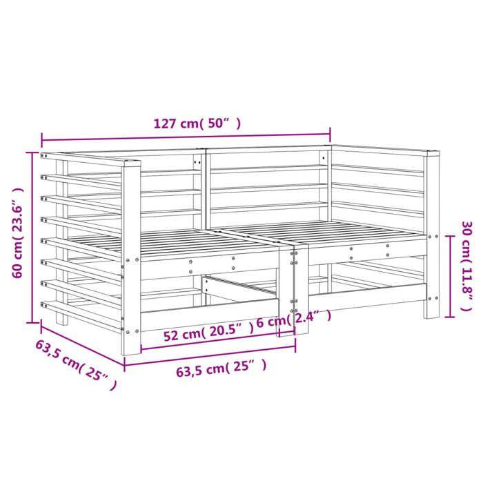 VidaXL Canapés d'Angle de Jardin 2 pcs, Sièges avec Dossier, Meubles de Terrasse Patio Arrière-cour Balcon Extérieur, Bois 825637