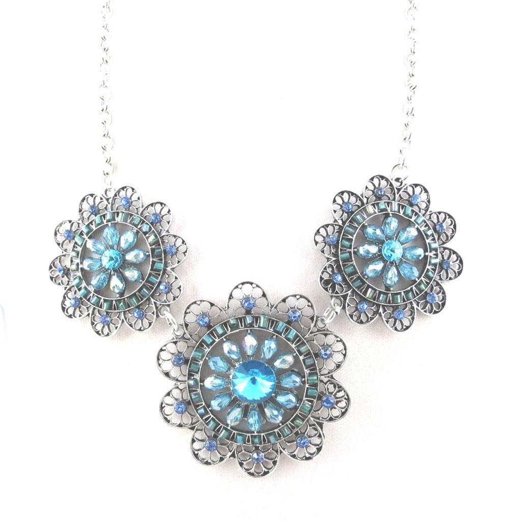 Les Trésors De Lily [M9431] - Collier créateur 'Sissi' bleu argenté