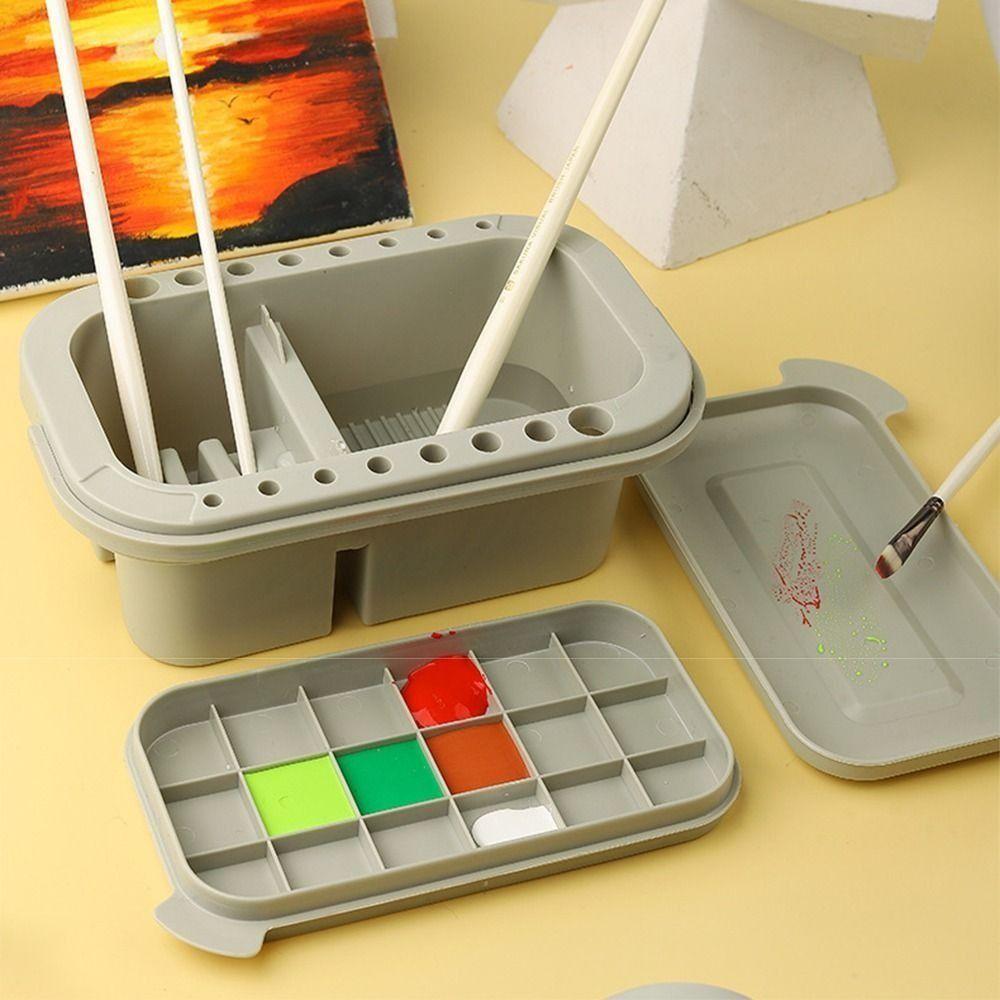 Handled Brush Washing Bucket All-in-One Paint Brush Basin Portable Painting Brush Washer  Exams