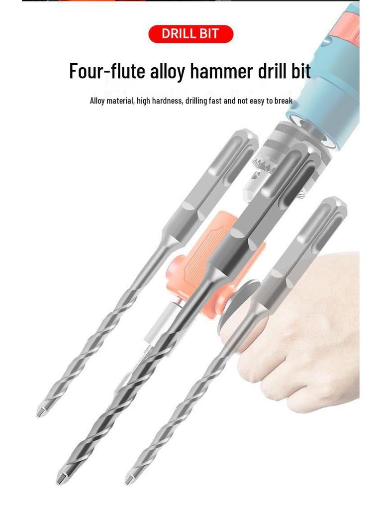 High-Power Electric Hammer Impact Drill for Household Cement and Concrete, Lightweight with Small Conversion Head