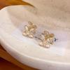 French Zirconia Flower Double-Sided Ear Cuff: Elegant, Versatile Women's Fashion Earrings