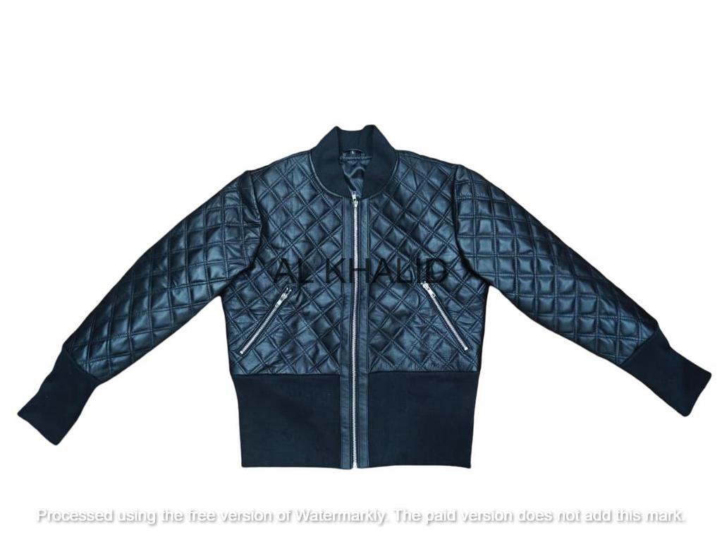 Stylowa Czarna Pikowana Skórzana Kurtka Damska Gorąca Jagnięca Kurtka Bomberka Bikerka