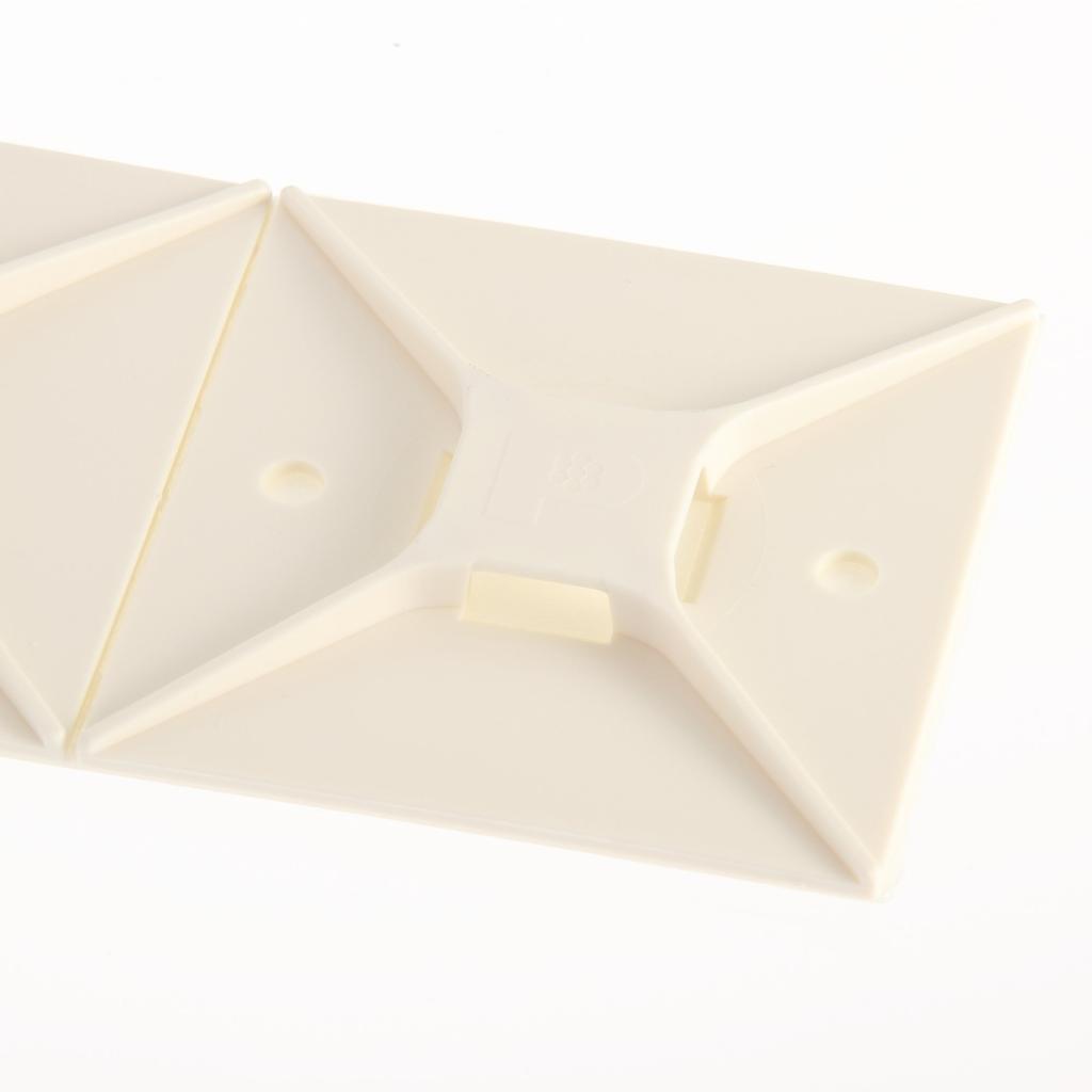 Panduit ABM4H-AL Kabelbinderhalterung mit selbstklebender Rückseite, 4-Wege-Montage, vorinstallierter Klebstoff, Innenumgebung, Nylon 6.6, Gummi-Montagemethode, weiß