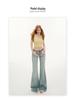Women's Light Blue Micro-Flared Low-Waist Jeans: New for Spring & Autumn 2025, Slim Fit, Elastic, Spicy Girl Style