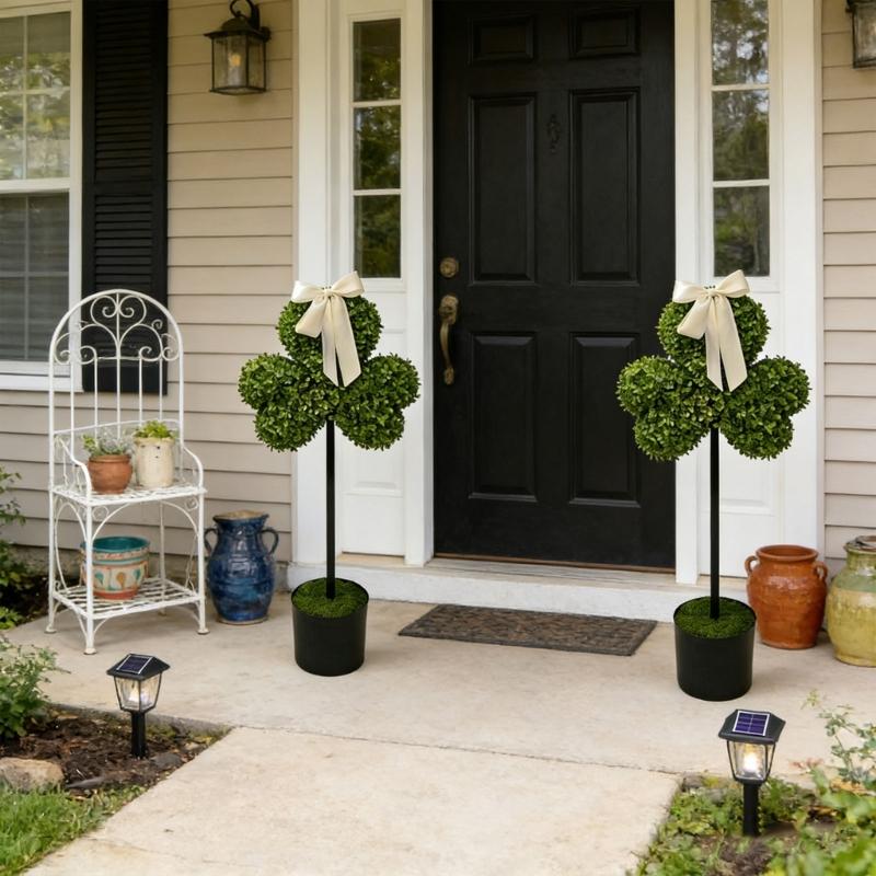 Artificial False Shamrock Plant In Pot No Maintenance Required For Holiday Decoration