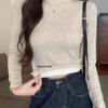 Women's High-Neck Brushed Base Layer Shirt – Slim Fit, Warm Long Sleeve, Inner Wear, Autumn/Winter Collection.