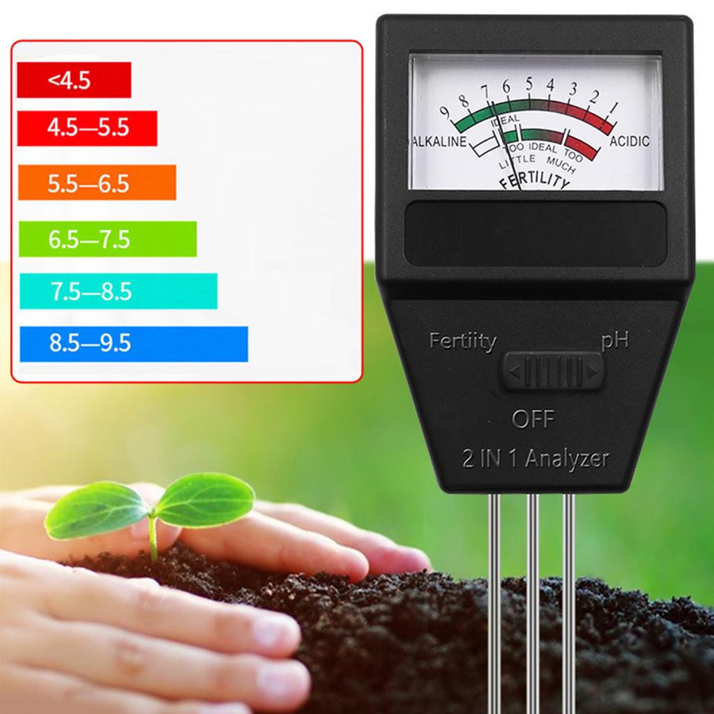 Boden-pH-Messgerät Bodenfruchtbarkeits-Tester Boden-Test-Kit Großartig für Haus- & Gartenpflanzen Pflege Rasen Bauernhof Innen- & Außenbereich