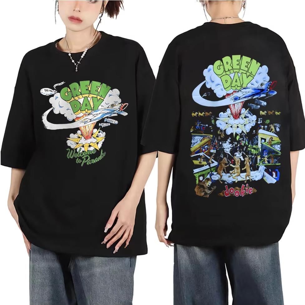 2026 Punk Rock Band Green Day Dookie Graphic T Shirts Unisex Women Gothic Vintage Short Sleeve Tshirt Fashion Casual Tshirts Ins