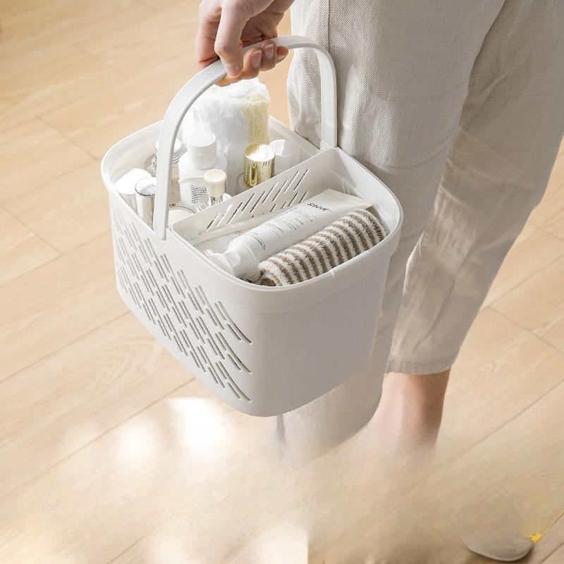 Hand-held Bath Basket Storage Basket, Bathroom Hand-held Bath Basket Dry and Wet Separation Storage Basket, Bathroom Bath Basket