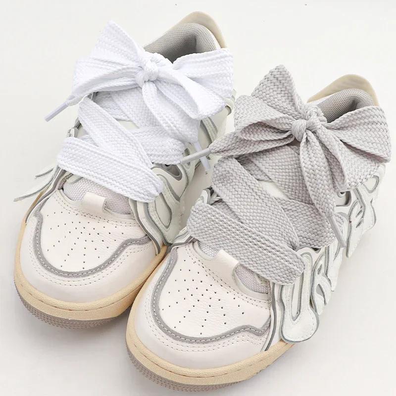 1 Paar Luxusmarken Schnürsenkel Schuhe Breite 2,5 cm Flache Schnürsenkel für Sneaker AF1 Schnürsenkel 100/120/140/160 cm Schnürsenkel
