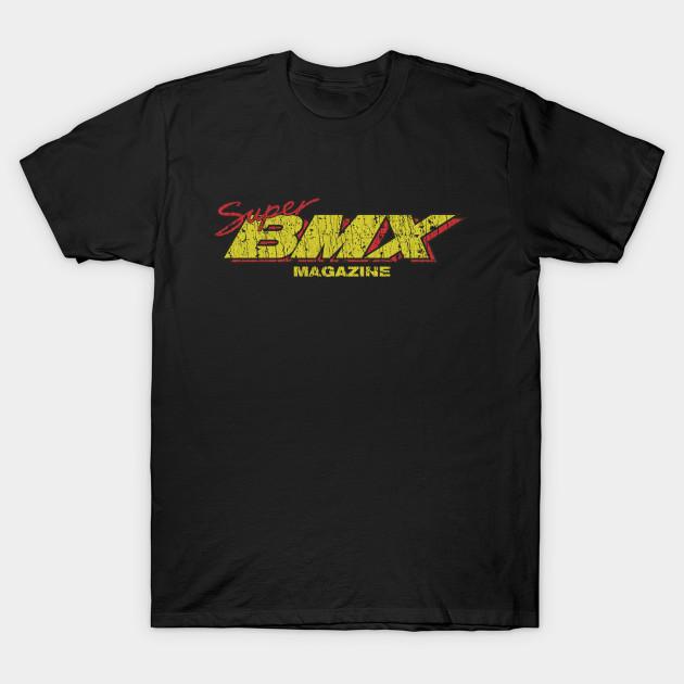 Men Black Print T-shirt Super Bmx Magazine 1980 No-Cut Transfer Paper Print Cotton Tshirt S чёрный
