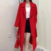 New Women's Mid-length Loose Lace-up Double-sided Woolen Coat