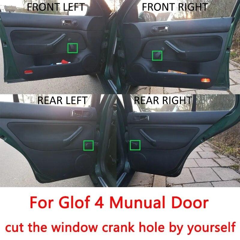 4pcs Microfiber Leather Manual Control Window Car Door Handle Armrest Panel Cover Trim For VW Golf 4 MK4 Jetta 1998 - 2004 2005