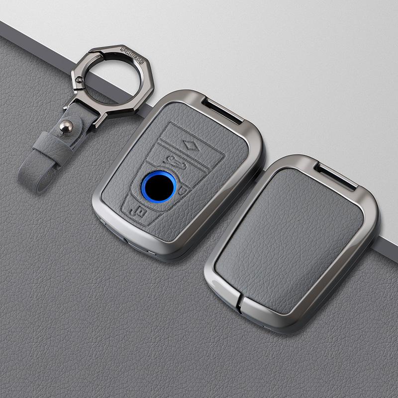 Zinc Alloy Leather Car Smart Key Fob Case Case For Bmw I3 I8 Series Key Fob Car Key Key Cover Car Interior Key Case Accessories