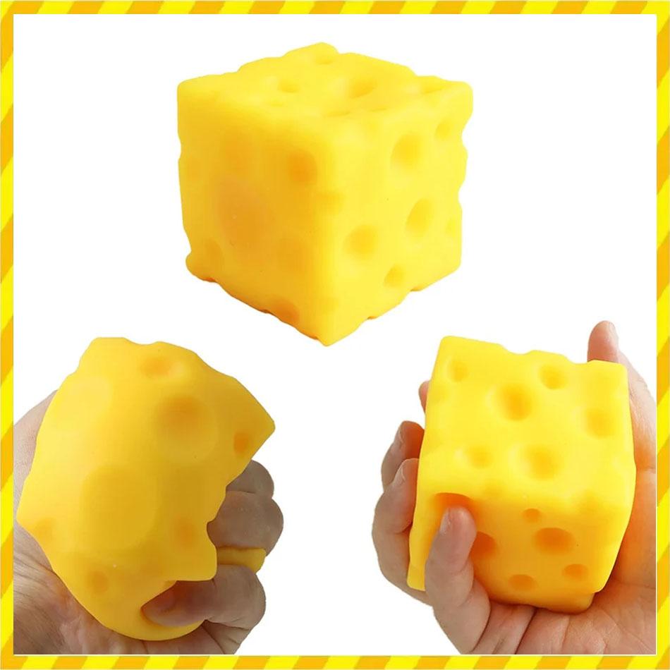 *1-20Pcs Jumbo Cheese Cube Stress Ball Shapeable Squeeze Decor Non-Bounce Asmr Sensory Anti-Stress Relief Gadget Gifts 5/10/12Cm