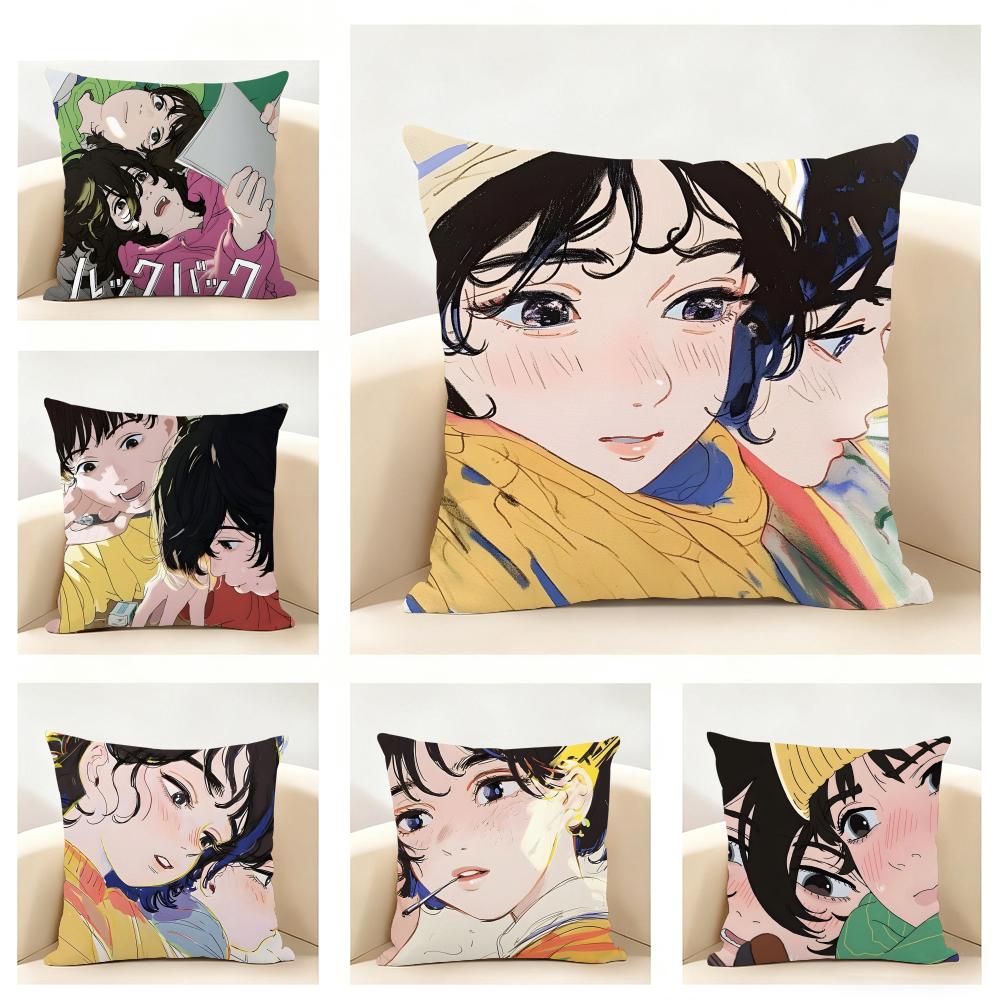 Heartwarming Anime LLook Back Cushion Cover Linen Pillowcase Soft for Sofa Bed Home Room Decor
