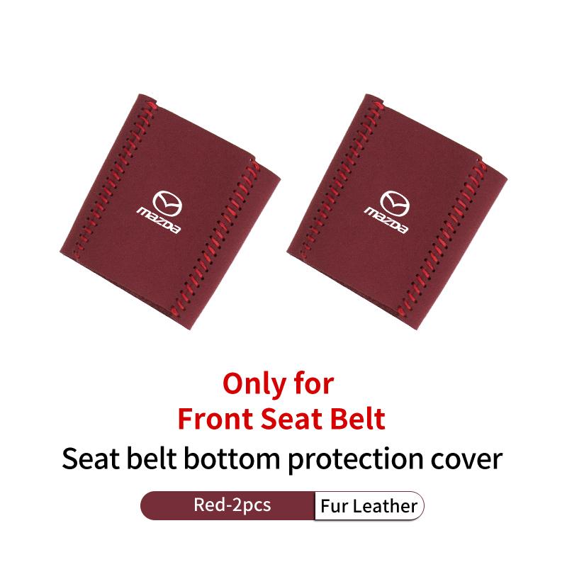 Car Buckle Protective Cover Fur Leather Safety Belt Protector Auto Accessories For Mazda 3 6 2 Axela CX5 CX3 CX30 CX9 Atenza IUE2