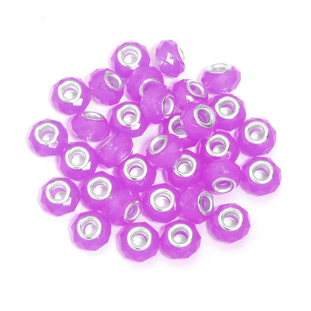 20 Stück/Los 14mm Gelee-Farbe Facettierte Harzperlen Großes Loch Abstandshalter Lose Perlen Für Schmuckherstellung DIY Armband Halskette Großhandel