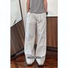 Why So Far American Seersucker Plaid Pants Men's Summer Thin Cool Breathable Cleanfit Straight Micro-pull Pants