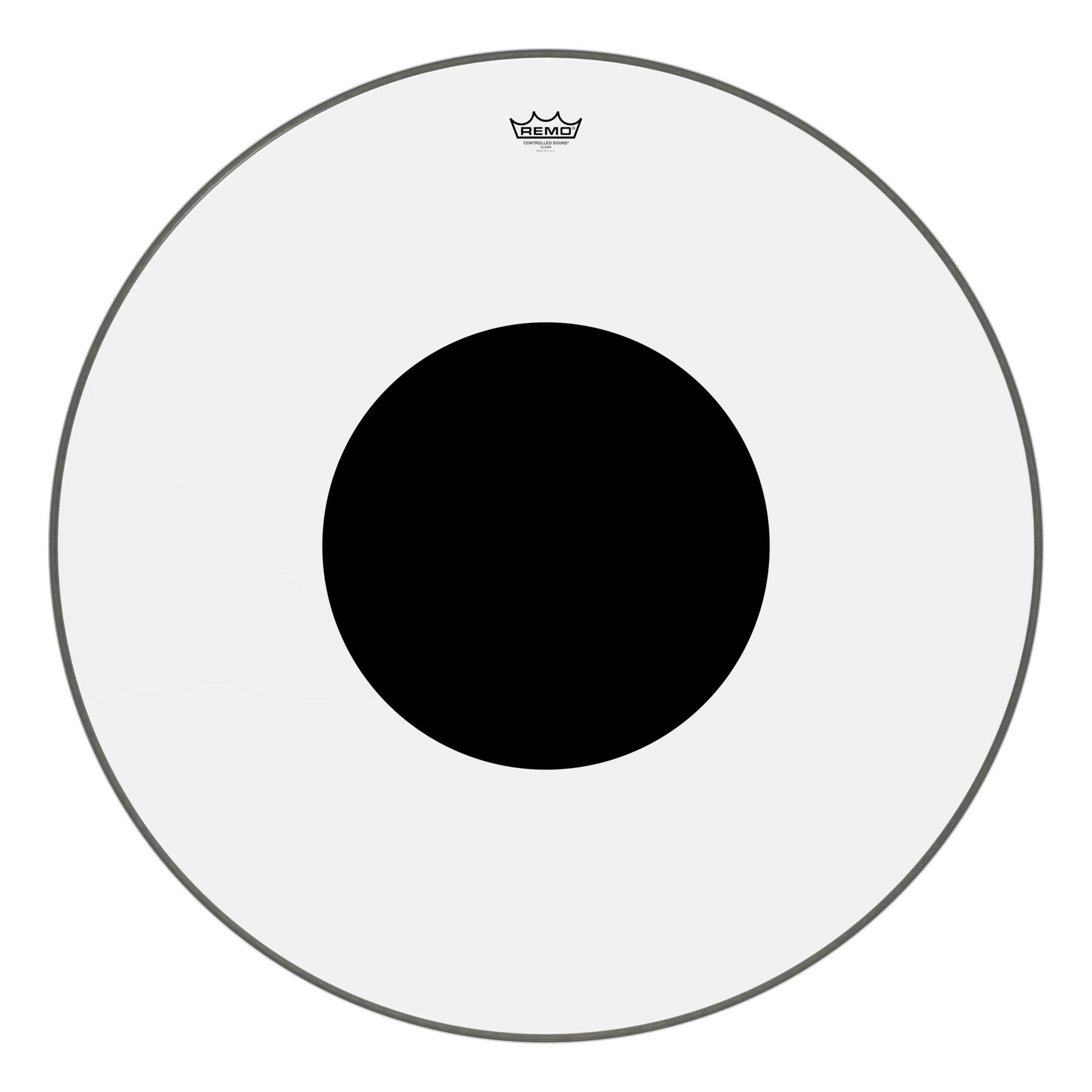 

Remo Bass, Controlled Sound, Clear, 34 Diameter with Black Dot(TM) on Top.