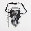 Retro Handmade Plaid Black Diamond Crystal Necktie Men's Suit Shirt Tie Luxury Wedding Jewelry Accessories School Uniform Tie