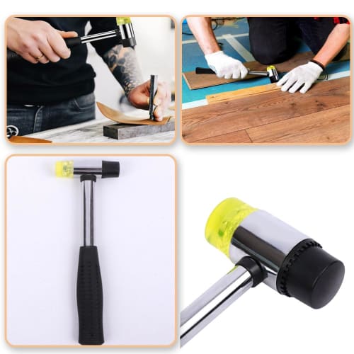25mm ? Rubber and Plastic Combination Hammer for Dent Repair, Replaceable Parts, Non-Slip Pipe Handle, Detachable, Compact, Dual-Use, Ideal for Crafts
