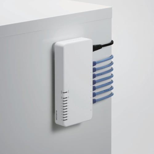 ELECOM Switching Hub 8 Ports 10/100Mbps with Magnet Built-in Power Supply EHC-F08PN-JW