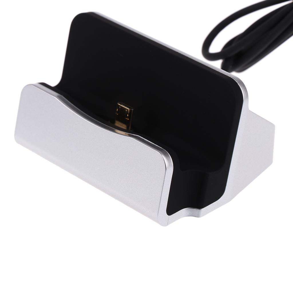 Micro USB Dock Charging Station Metal Desktop Stand Fast Charging Unit for Android Smartphone