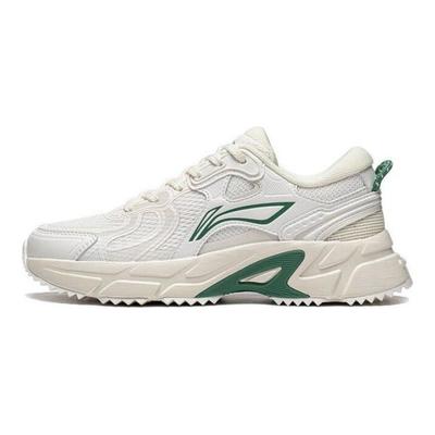 Li Ning Shiguang Fabric Synthetic Leather Retro Reflective Non-Slip Wear-Resistant Breathable Low-Top Running Shoes Women Sneaker ARXT008-4