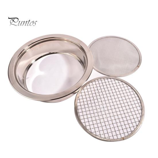 Soil Sifter Set Stainless Steel Sieve Frame with 5 Mesh Sieve Pans Rustproof Garden Sieve Kit for Stones Weeds Filtration