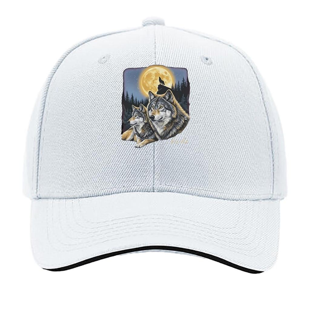 Alaska Wolf Moonlight Sandwich Baseball Cap