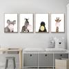 Dipinti su Tela Stile Vivaio Animale Soffiando Bolla Zebra Giraffa Nordico Arte Murale Immagini per Interni Stanza Decorazione Casa Poster