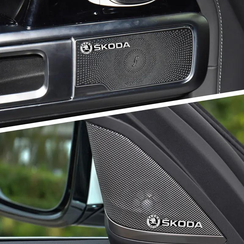 VSF5  3D Car Audio Stereo Speaker Badge Sticker Decal Accessories For Skoda Models (Octavia MK2 3 Octavia 2 3 A7 Fabia Kodiaq Rapid