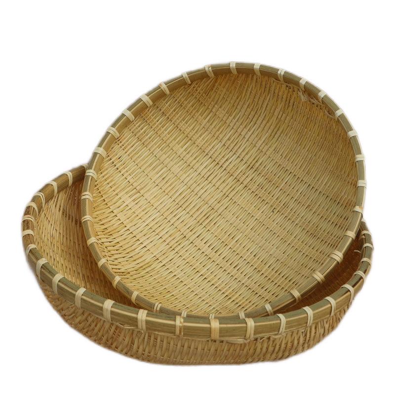 Bamboo Woven Steamed Bun and Vegetable Storage & Draining Basket