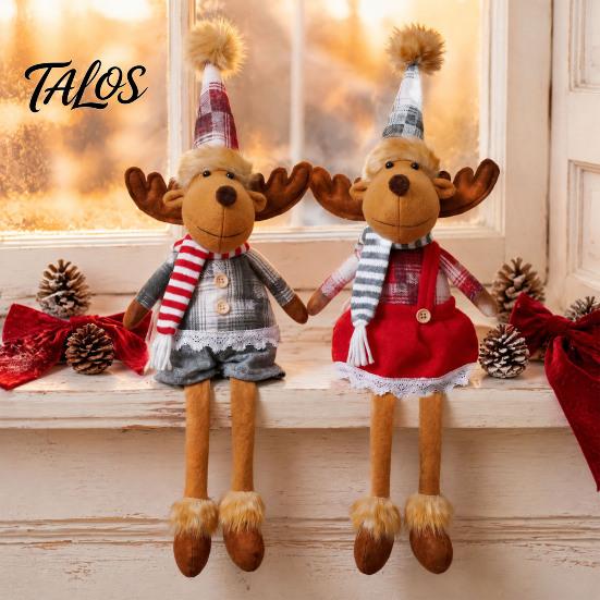 Festive Holiday Gift Sets Nordic Christmas Gnome Doll, Long Leg Reindeer Elf Plush Doll Souvenirs for Friends Shelf Window, Scandinavian Fabric