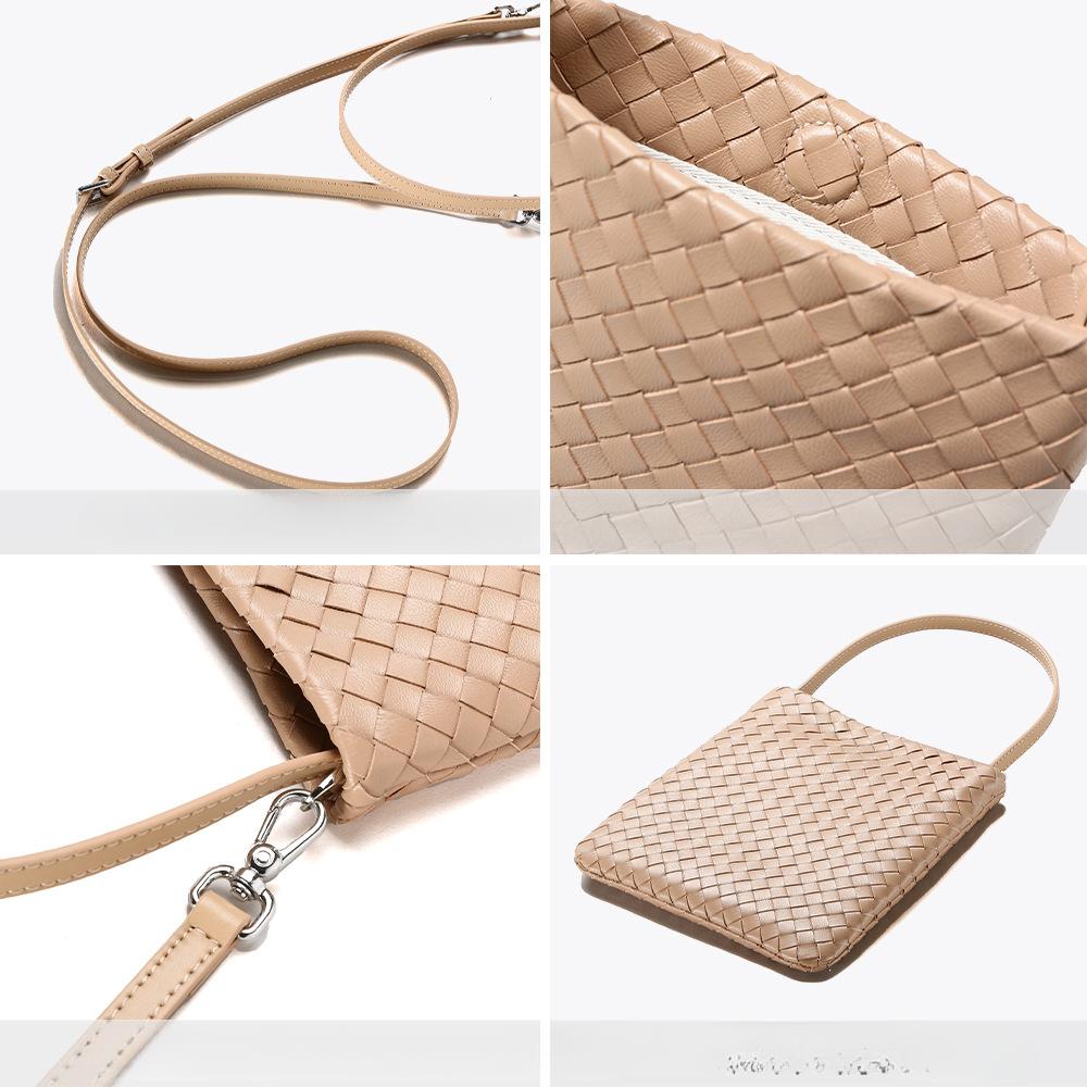 Umhängetasche Nische und Einfache Handtasche Retro Echtes Leder Damen Einzelschultertasche