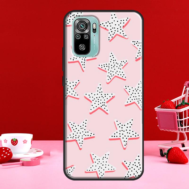 Preppy Sterne Blitzrosa Für Xiaomi Redmi Note 8 9 10 11 Pro Note 10S 9S 11S Hülle Für Redmi 9 10 9T 9A 9C Coque