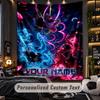 Personalized Wall Tapestry,Demon Slayer Custom Printed Name, Fabric Wall Art For Indoor Room Backdrop