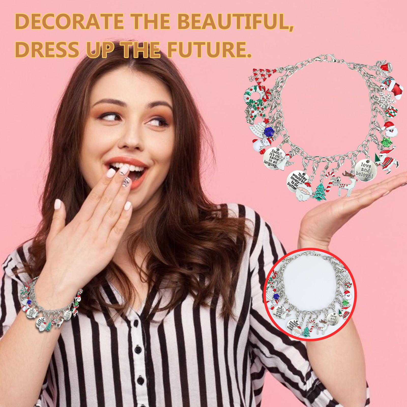 

2020 Christmas Countdown Calendar-Christmas Themed DIY Charm Girl Bracelet 20x17.5x1.6