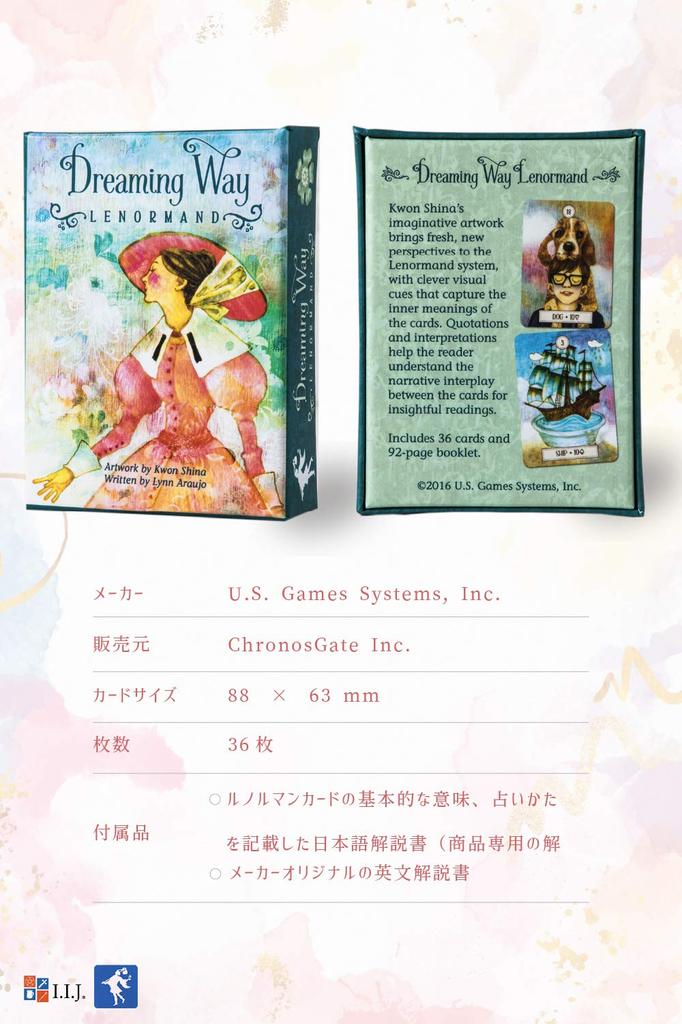 I.I.J. Lenormand Dreaming Way Lenormand Oracle Cards, Fortune Telling, with Japanese Instructions, Authentic