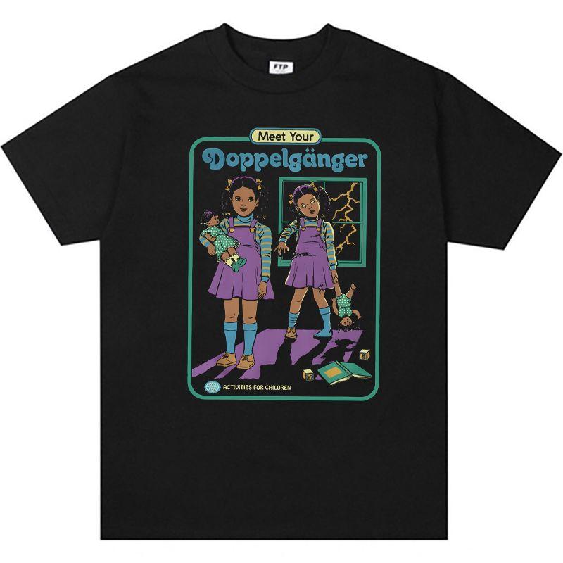 

Fun Supernatural American Funny Illustration T-shirt, Vintage Men s and Women s Loose Short-sleeved T-shirt 4XL