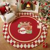 Christmas Carpet Anti-Slip Round for Living Room and Bedroom Mats Christmas Tree In Bedroom Decoration Home Rugs Festive Party