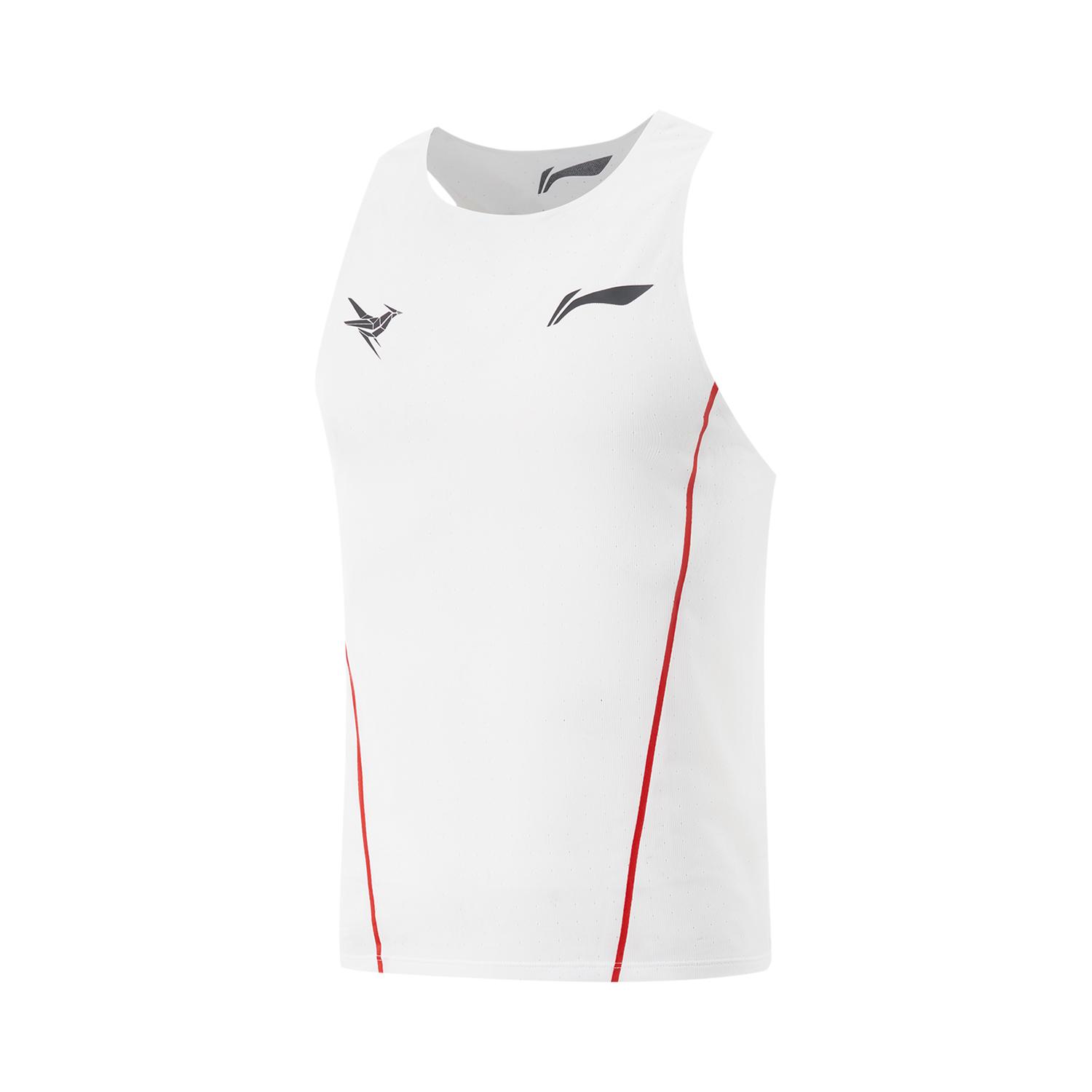 Li Ning Dragon Sparrow Кожаный Дышащий Простой Приталенный Без Рукавов Топ для Гонночных Соревнований Мужские топы Белый AAYV123-38 S