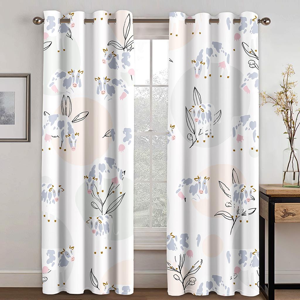 3D Flowers Classical Art Green Yellow Curtains 2 Panels Applicable Living Room Bedroom Kitchen Balcony Window Decor