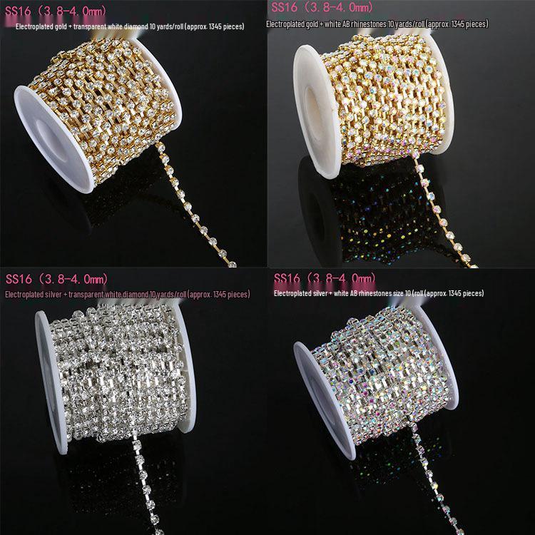 Wysokiej Jakości Łańcuch Pazurkowy Cyrkonia AB Aurora DIY Dekoracja Odzieży