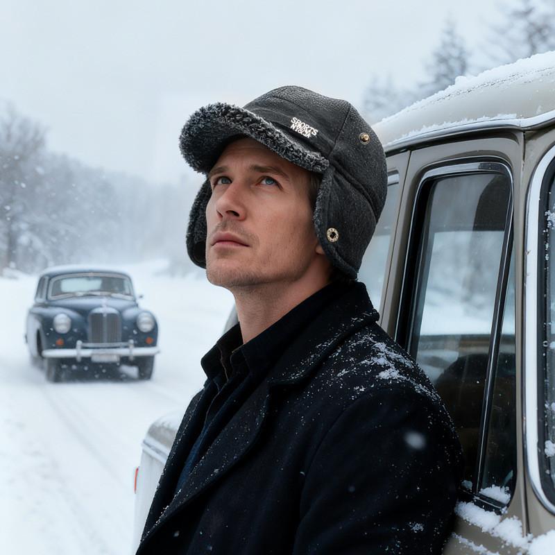 Cotton Winter Beanie Hat For Men With Ear Flap Warmth And Windproof Protection For Outdoor Activities