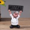 Fat Chef Resin Figurine Message Board Toothpick Holder Resin Chef Statue Sculpture Kitchen Counter Decor Ornament for Home Cafe Restaurant
